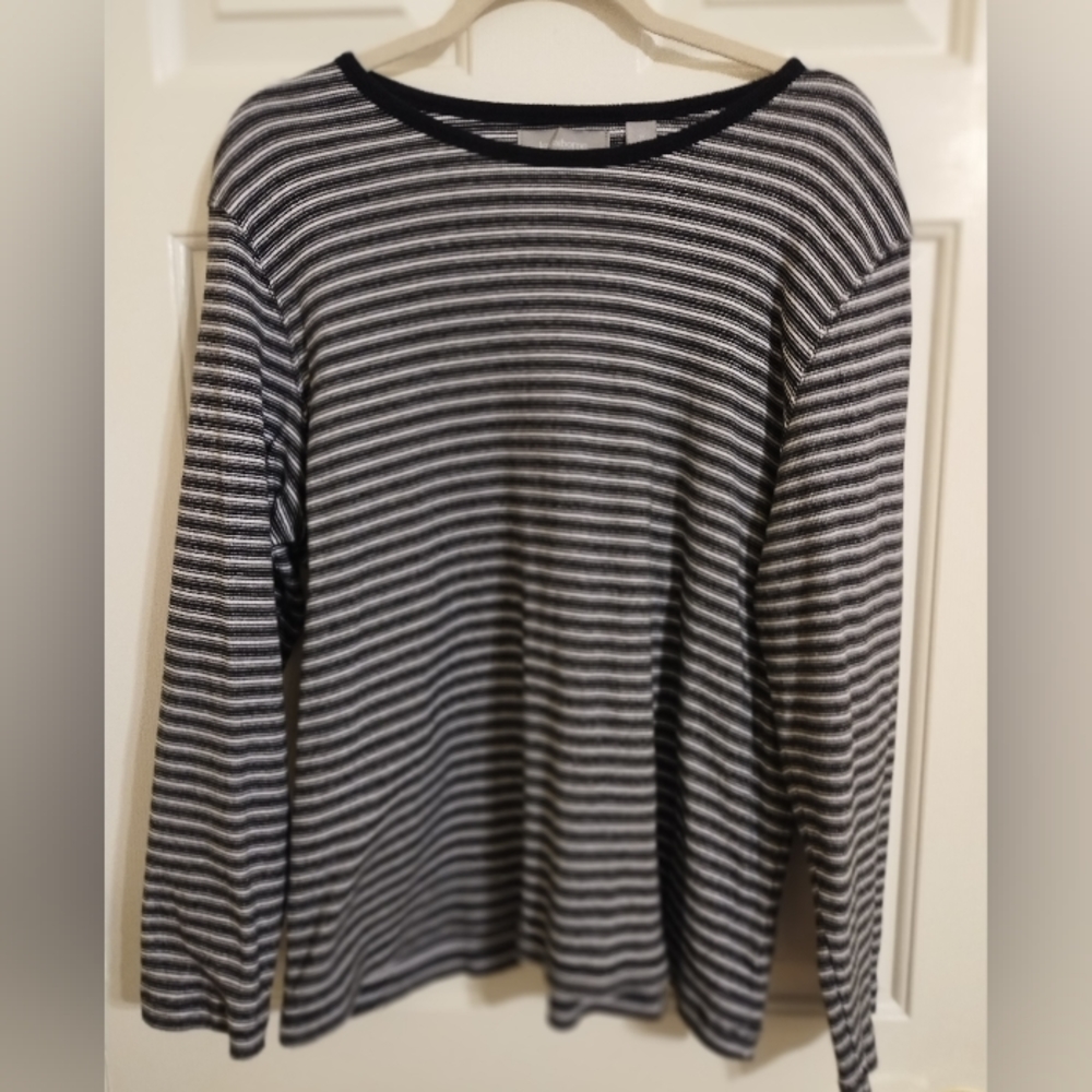 Black and White Liz Claiborne Long Sleeve Shirt Sz 2x (Runs Small)